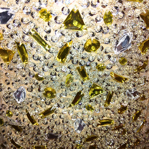 WOMEN'S BEADED & CRYSTAL BEIGE STRAPLESS EVENING PARTY GOWN DRESS - Picture 4 of 7